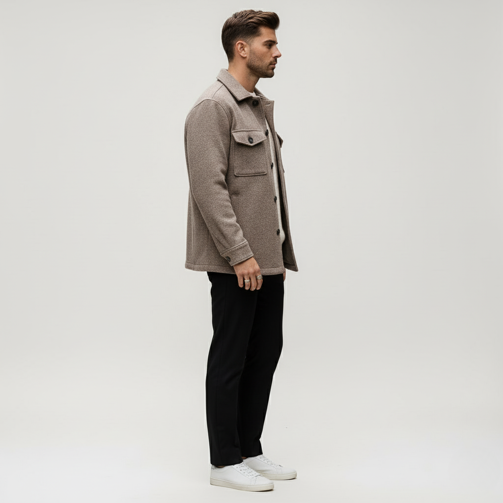 Men’s Wool-Blend Overshirt Jacket | Relaxed Fit
