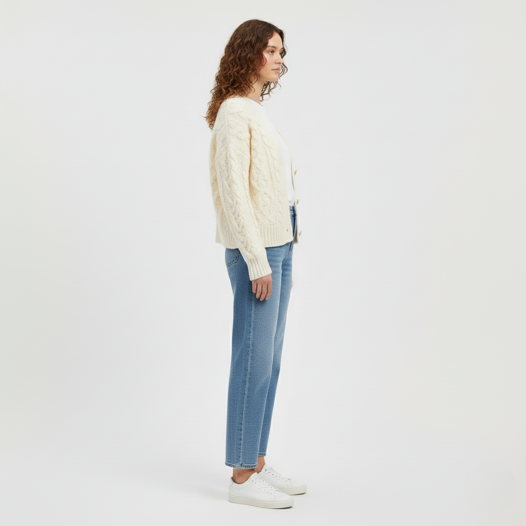 Women’s Cable-Knit Cardigan | Button-Front Design