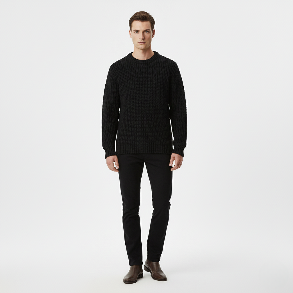 Women’s Knit Sweater | Textured Crew Neck