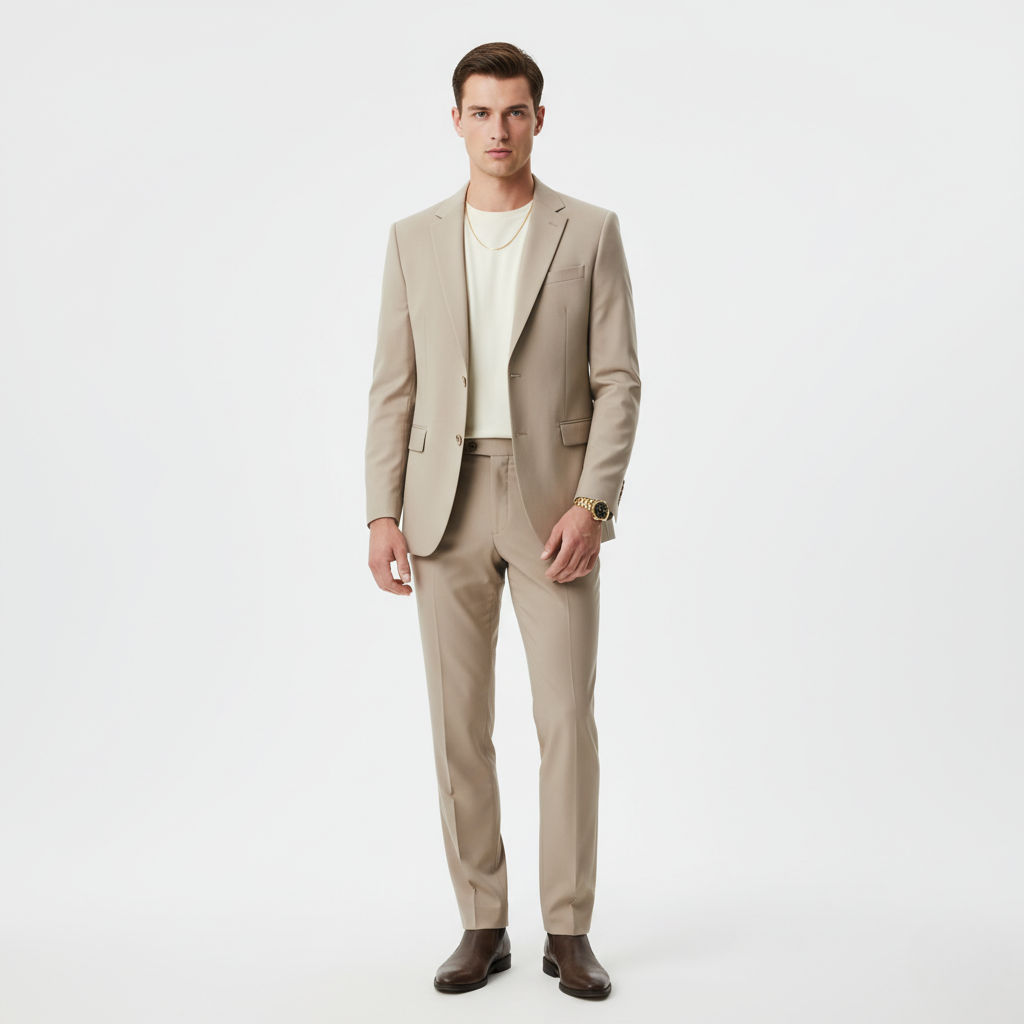 Men’s Tailored Suit | Beige Slim Fit